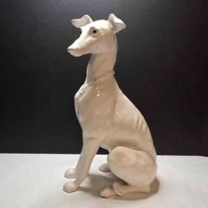 Kay Finch Italian Greyhound Whippet Statue, White, 13in Tall, Vintage